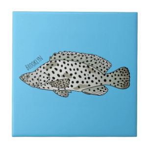 Afbeelding van de cartoon van de Humpback grouper Tegeltje