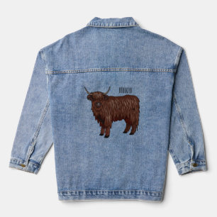 Afbeelding van de cartoon van de koe van het land denim jacket