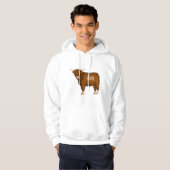 Afbeelding van de cartoon van de koe van het land hoodie (Voorkant volledig)