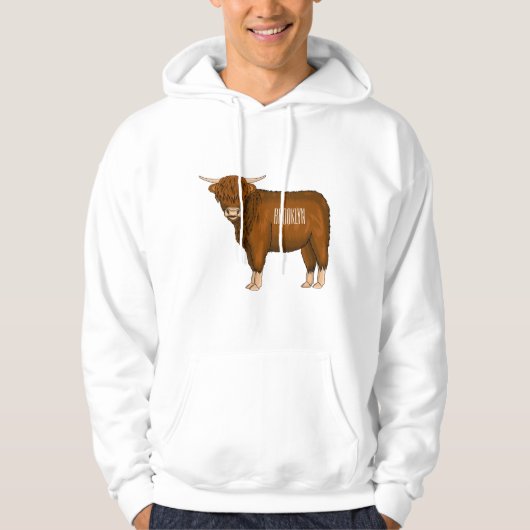 Afbeelding van de cartoon van de koe van het land hoodie (Voorkant)