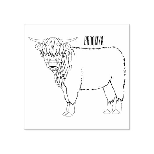 Afbeelding van de cartoon van de koe van het land 	rubberstempel (Afrduk)