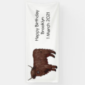 Afbeelding van de cartoon van de koe van het land spandoek (Verticaal)