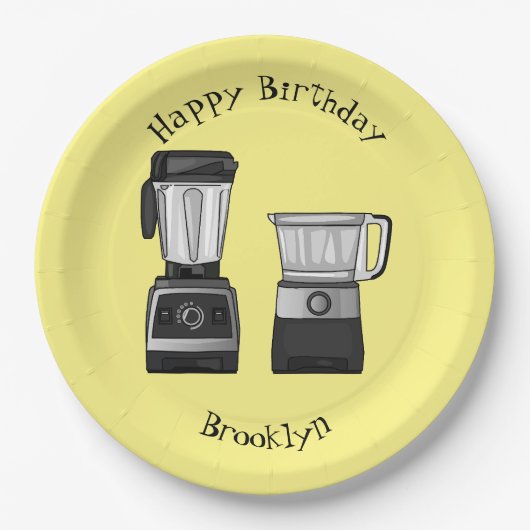 Afbeelding van de cartoon van de levensmiddelenver papieren bordje (Voorkant)