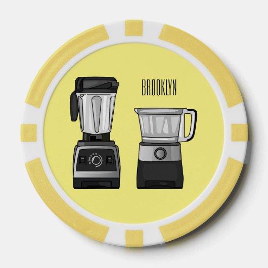 Afbeelding van de cartoon van de levensmiddelenver poker chips (Voorkant)