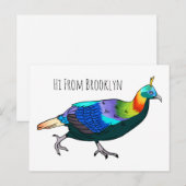 Afbeelding van de cartoon van de monale vogel uit briefkaart (Voorkant / Achterkant)