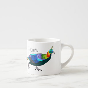 Afbeelding van de cartoon van de monale vogel uit espresso kop