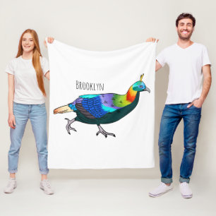 Afbeelding van de cartoon van de monale vogel uit fleece deken