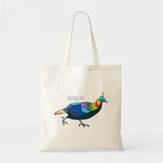 Afbeelding van de cartoon van de monale vogel uit tote bag (Voorkant)