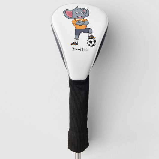 Afbeelding van de cartoon van de olifantenvoetbals golfheadcover (Voorkant)