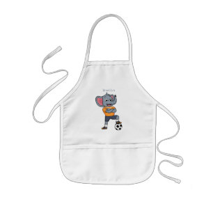 Afbeelding van de cartoon van de olifantenvoetbals kinder schort