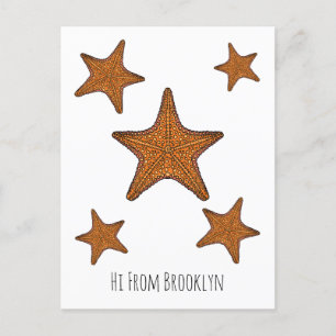 Afbeelding van de cartoon van de Starfish Briefkaart