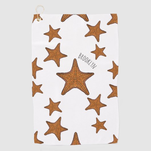 Afbeelding van de cartoon van de Starfish Golfhanddoek (Voorkant)