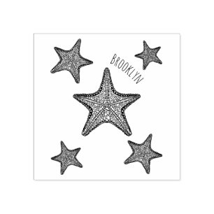 Afbeelding van de cartoon van de Starfish Rubberstempel