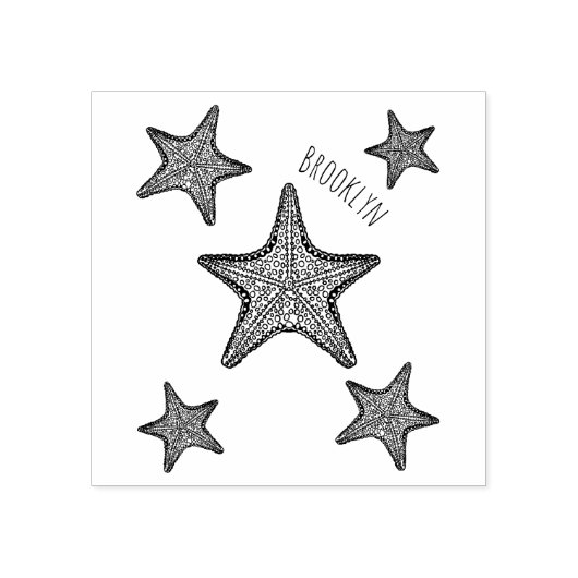 Afbeelding van de cartoon van de Starfish Rubberstempel (Afrduk)