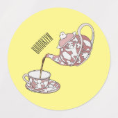 Afbeelding van de cartoon van de teacup-set labels (Design 2)