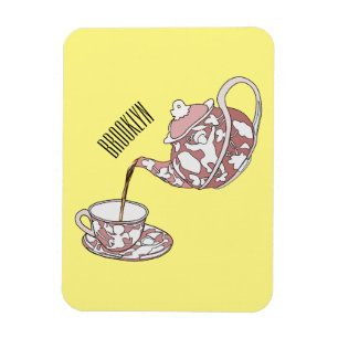 Afbeelding van de cartoon van de teacup-set magneet