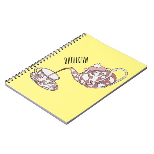 Afbeelding van de cartoon van de teacup-set notitieboek (Linkerzijde)