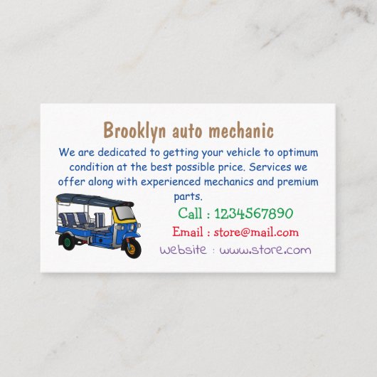 Afbeelding van de cartoon van de trok visitekaartje (Voorkant)