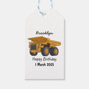 Afbeelding van de cartoon van de vrachtwagen cadeaulabel