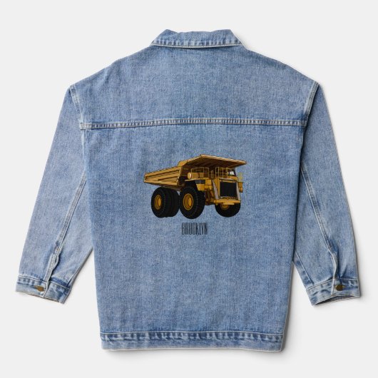 Afbeelding van de cartoon van de vrachtwagen denim jacket (Achterkant)