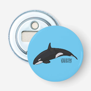 Afbeelding van de cartoon van de vulwalvis button flesopener