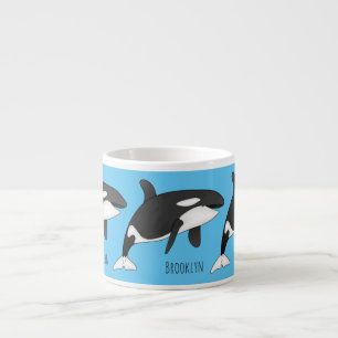 Afbeelding van de cartoon van de vulwalvis espresso kop