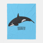 Afbeelding van de cartoon van de vulwalvis fleece deken (Voorkant)