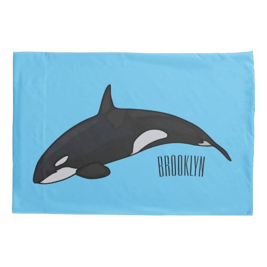 Afbeelding van de cartoon van de vulwalvis kussensloop (Achterkant)