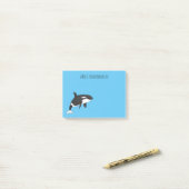 Afbeelding van de cartoon van de vulwalvis post-it® notes (Op bureau)