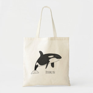 Afbeelding van de cartoon van de vulwalvis tote bag