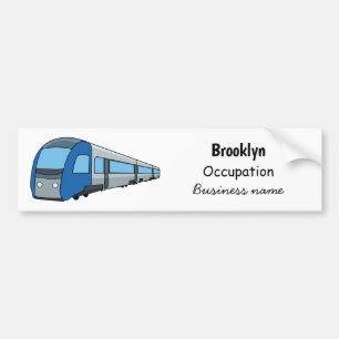 Afbeelding van de cartoon van elektrische treinen bumpersticker