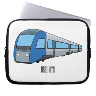 Afbeelding van de cartoon van elektrische treinen laptop sleeve