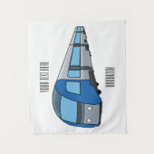 Afbeelding van de cartoon van elektrische treinen wandkleed (Voorkant)