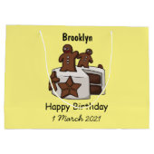 Afbeelding van de cartoon van gebak groot cadeauzakje (Achterkant)