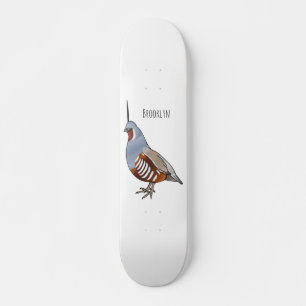 Afbeelding van de cartoon van gebergte kwartelvoge skateboard