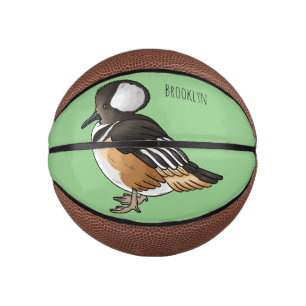 Afbeelding van de cartoon van gekookte merganser v basketbal