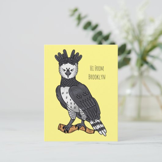 Afbeelding van de cartoon van Harpy Eagle Briefkaart (Staand voorkant)