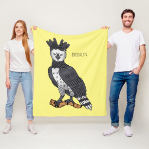 Afbeelding van de cartoon van Harpy Eagle Fleece Deken