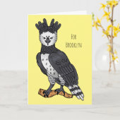 Afbeelding van de cartoon van Harpy Eagle Kaart (Gele Bloem)