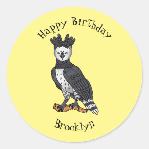 Afbeelding van de cartoon van Harpy Eagle Ronde Sticker