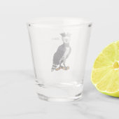 Afbeelding van de cartoon van Harpy Eagle Shot Glas (Achterkant)