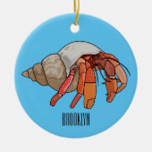 Afbeelding van de cartoon van Hermit crab Keramisch Ornament (Voorkant)