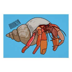 Afbeelding van de cartoon van Hermit crab Perfect Poster