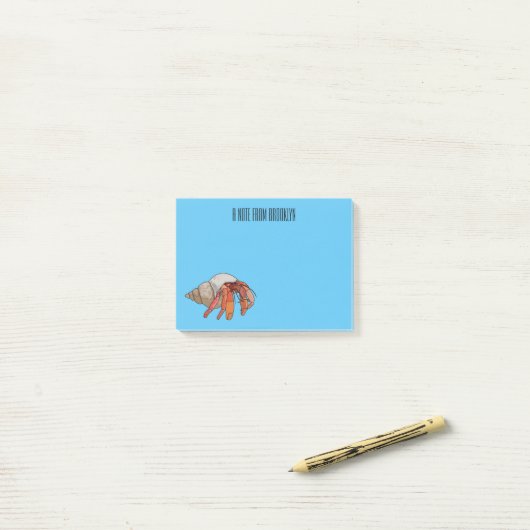 Afbeelding van de cartoon van Hermit crab Post-it® Notes (Op bureau)