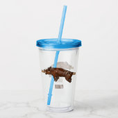 Afbeelding van de cartoon van het varkenroast/van  acryl drinkbeker (Achterkant)