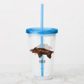 Afbeelding van de cartoon van het varkenroast/van  acryl drinkbeker (Voorkant)