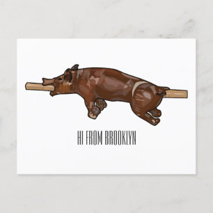 Afbeelding van de cartoon van het varkenroast/van briefkaart