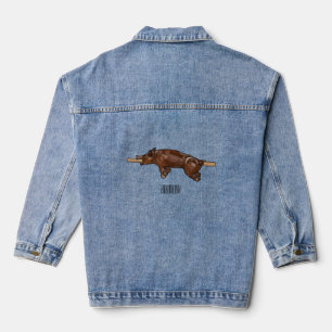 Afbeelding van de cartoon van het varkenroast/van  denim jacket