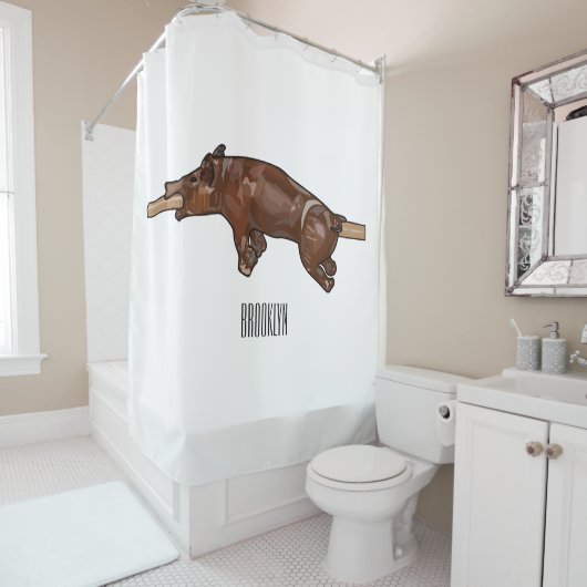 Afbeelding van de cartoon van het varkenroast/van  douchegordijn (In situ)