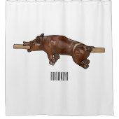 Afbeelding van de cartoon van het varkenroast/van  douchegordijn (Voorkant)